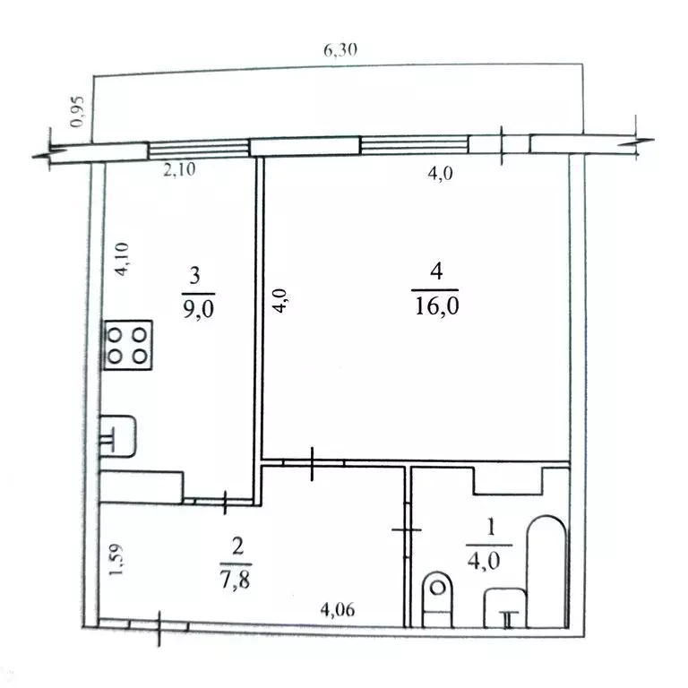 1-комнатная квартира: Амурск, Пионерская улица, 19 (36.8 м) - Фото 2