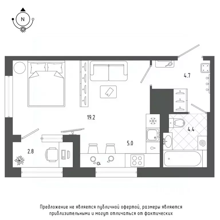 Студия Санкт-Петербург бул. Измайловский, 9 (34.6 м) - Фото 0