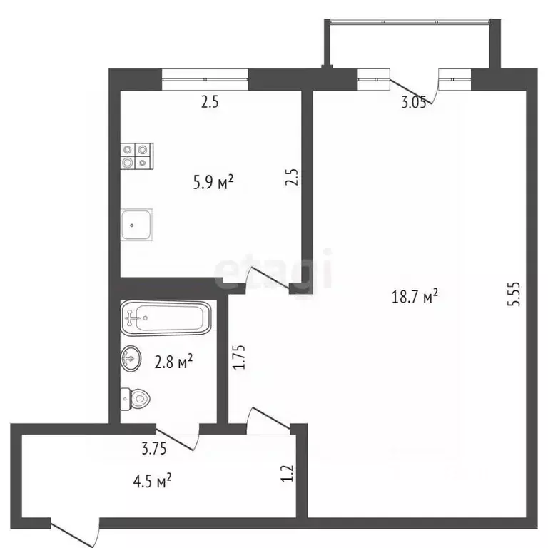 1-к кв. Мордовия, Саранск просп. 60 лет Октября, 81 (31.0 м) - Фото 1