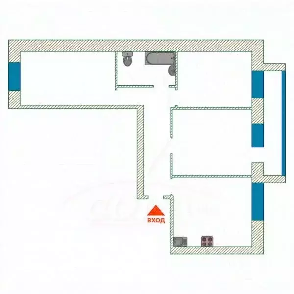 3-к кв. Тюменская область, Тюмень ул. Щербакова, 150к1 (60.0 м) - Фото 2