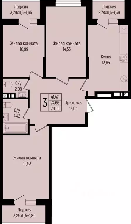 3-к кв. Краснодарский край, Краснодар ул. Михаила Барибана (79.59 м) - Фото 0
