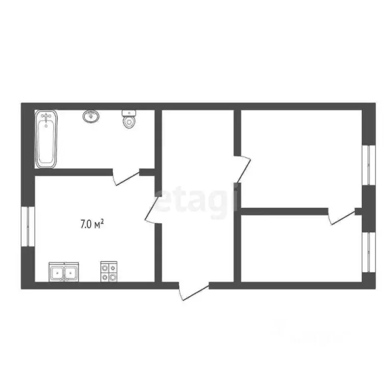 2-к кв. Вологодская область, пос. Семенково ул. Первомайская, 14 (40.7 ... - Фото 2