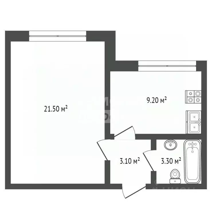 1-к кв. Ханты-Мансийский АО, Сургут Контейнерная ул., 1 (41.0 м) - Фото 1