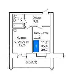 1-к кв. Амурская область, Благовещенск ул. Горького, 205 (39.7 м) - Фото 0