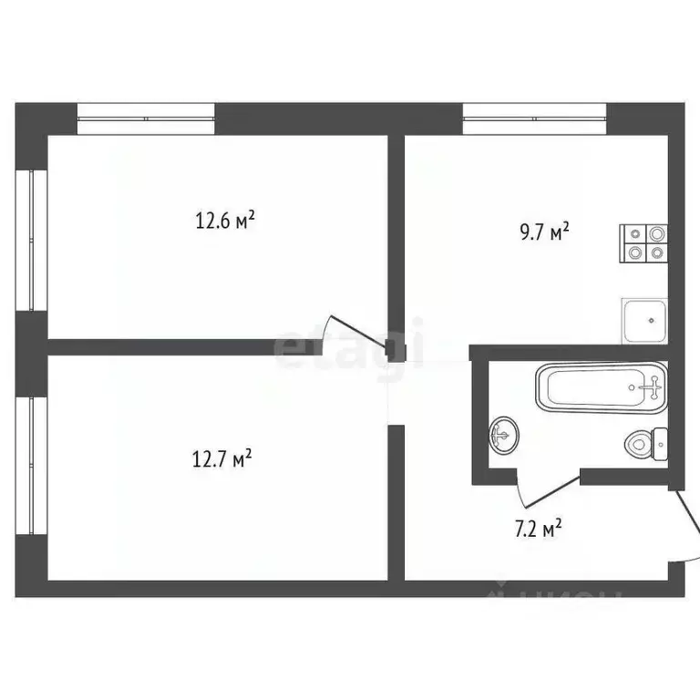 2-к кв. Костромская область, Кострома Первый кп, проезд Пыщугский, ... - Фото 2