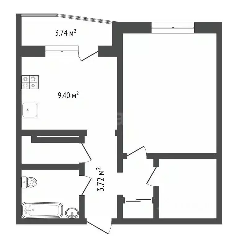 2-к кв. Тюменская область, Тюмень Кремлевская ул., 87 (44.0 м) - Фото 2
