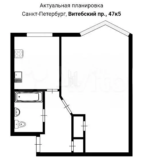 1-к. квартира, 29,1 м, 4/5 эт. - Фото 0