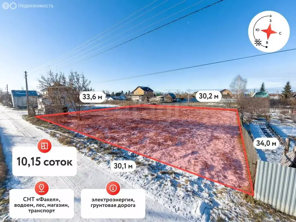 Участок в Тюмень, СНТ Факел, 1-я линия (10 м) - Фото 2