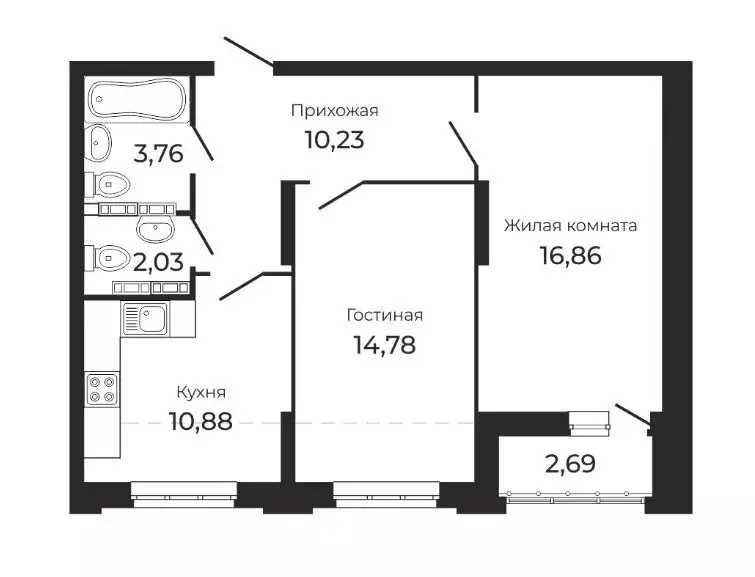 2-комнатная квартира: Екатеринбург, улица Краснолесья, 96 (61.2 м) - Фото 0