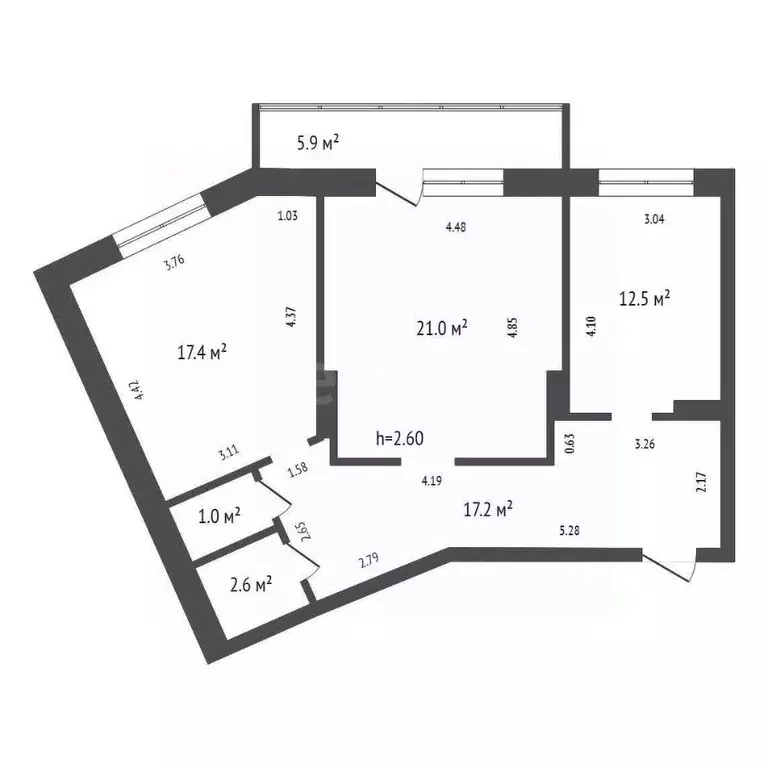 2-к кв. Красноярский край, Красноярск Абытаевская ул., 8 (72.0 м) - Фото 2
