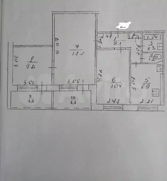 3-к. квартира, 56,9 м, 7/9 эт. - Фото 0