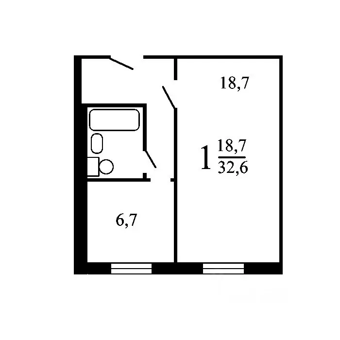 1-к кв. Иркутская область, Ангарск 6А мкр, 21 (33.2 м) - Фото 2