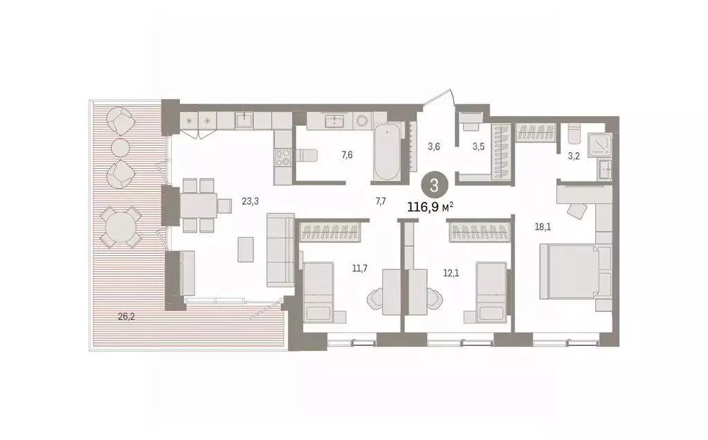 3-к кв. Пермский край, Пермь ул. Солдатова, 25 (116.94 м) - Фото 2
