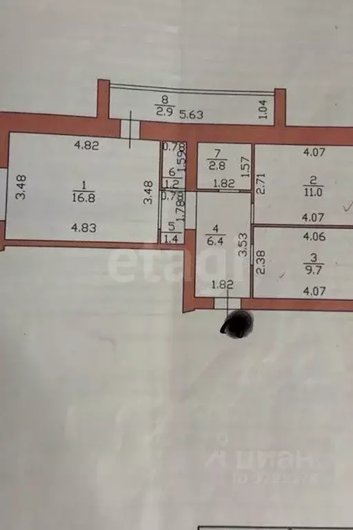 2-к кв. Татарстан, Казань ул. Чапаева, 33 (49.3 м) - Фото 2