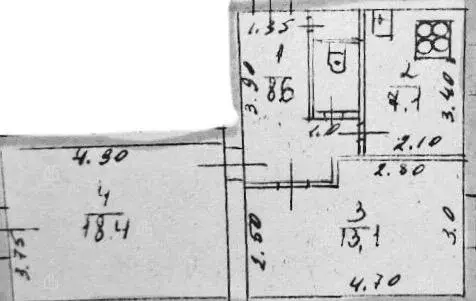 2-комнатная квартира: Гатчина, улица Рысева, 51 (46.8 м) - Фото 1