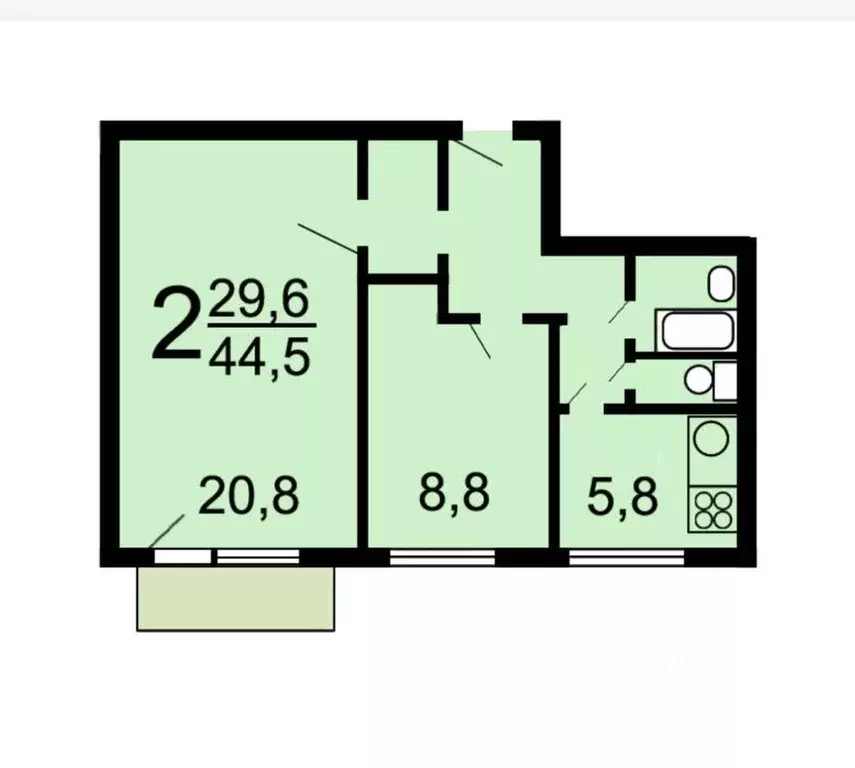 2-к кв. Москва 3-я Радиаторская ул., 10 (44.0 м) - Фото 0