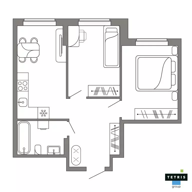 2-комнатная квартира: Екатеринбург, жилой район Уралмаш, жилой квартал ... - Фото 2