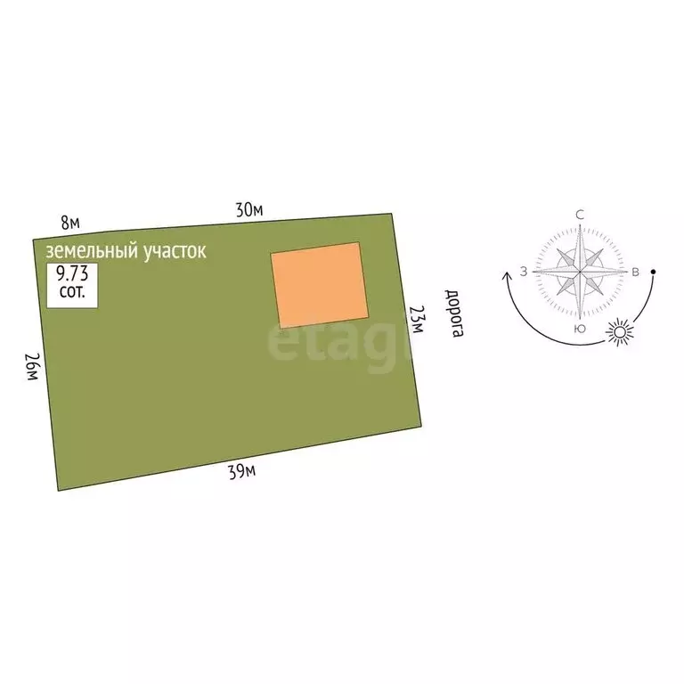 Дом в село Падун, Школьная улица (65.5 м) - Фото 1