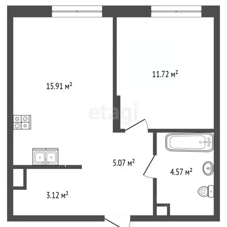 2-к кв. Тюменская область, Тюмень ул. Новоселов, 90 (40.0 м) - Фото 2