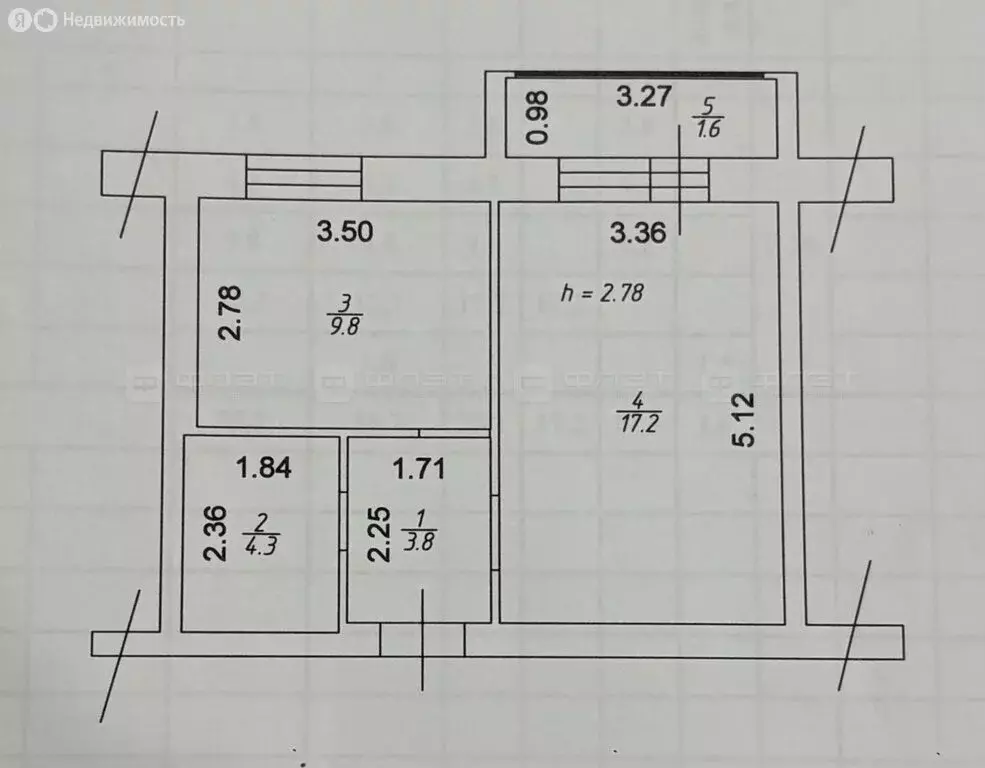 1-комнатная квартира: Лаишевский район, с. Сокуры, ул. Берёзовая (36.7 ... - Фото 1
