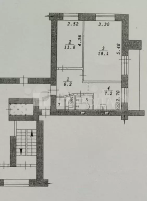 2-к. квартира, 47,6 м, 5/12 эт. - Фото 0