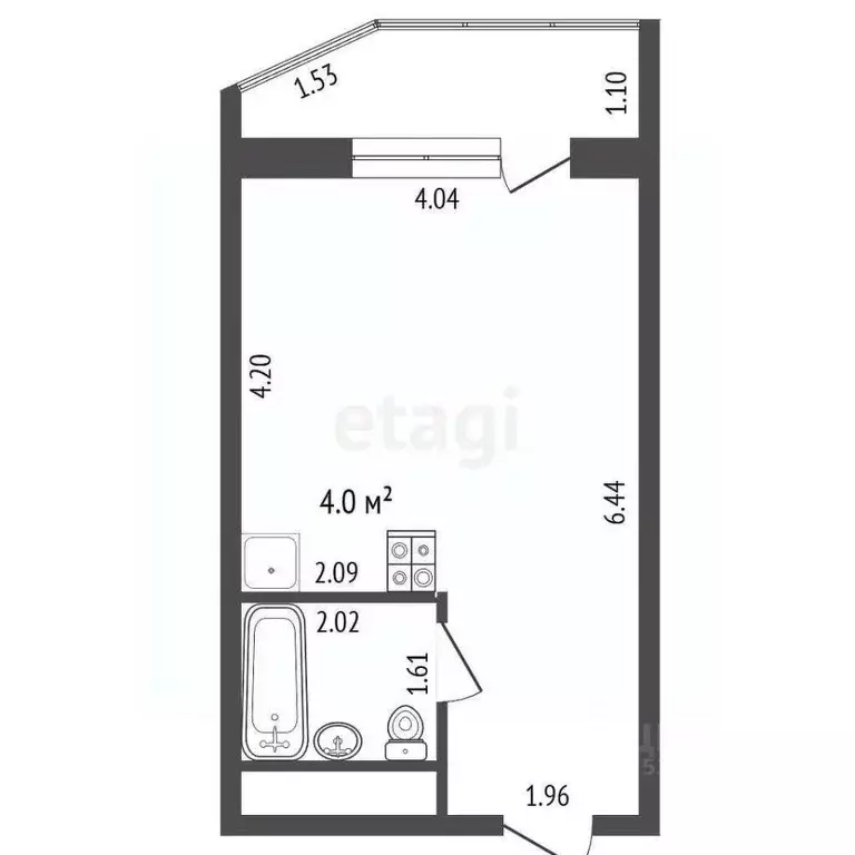 Студия Ростовская область, Ростов-на-Дону ул. Ткачева, 38с1 (26.5 м) - Фото 2