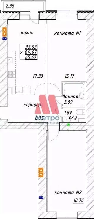 2-к кв. Ярославская область, Ярославский район, Заволжское с/пос, пос. ... - Фото 1