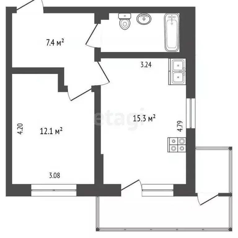 1-к кв. Камчатский край, Петропавловск-Камчатский ул. Ларина, 22/7 ... - Фото 2