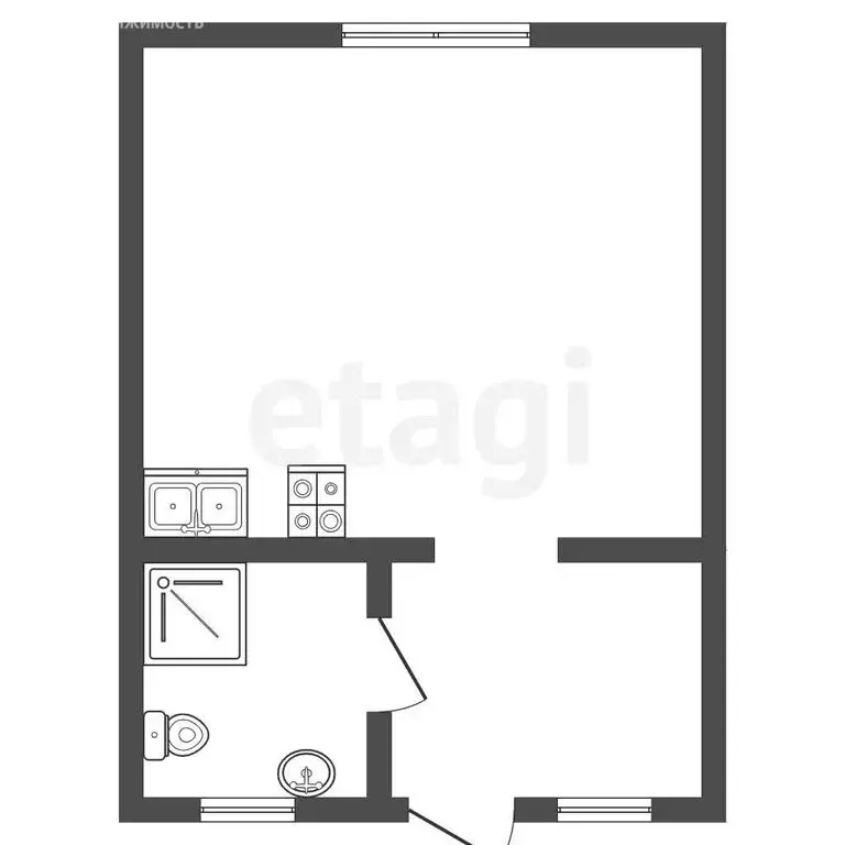 Квартира-студия: Заводоуковск, улица Щорса, 2 (28 м) - Фото 1