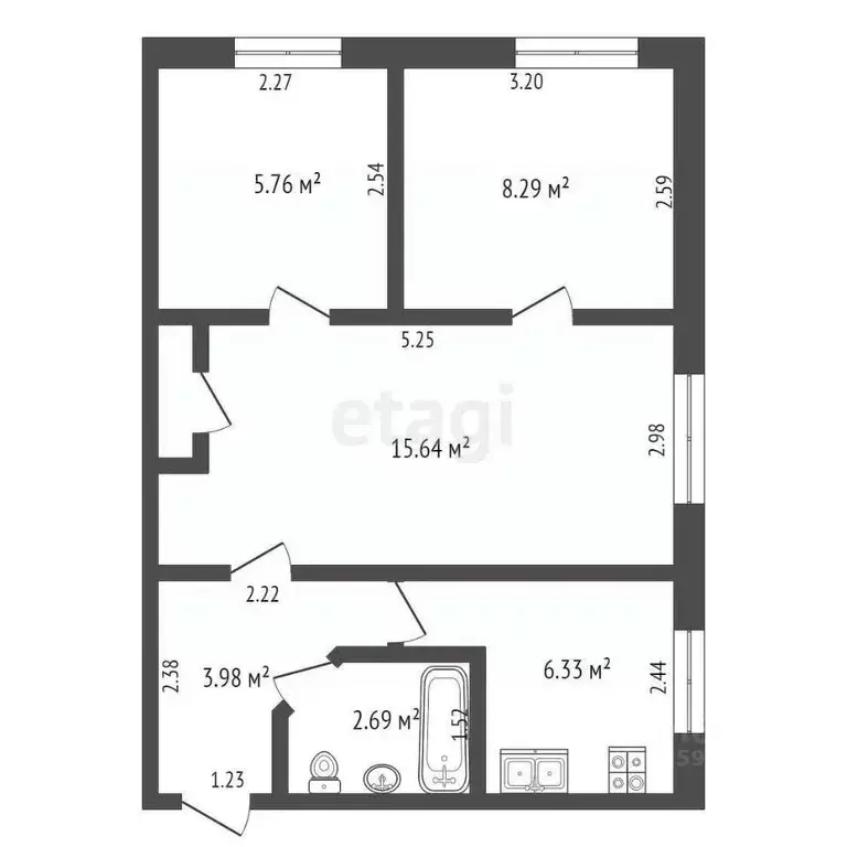 3-к кв. Крым, Красноперекопск ул. Первушина (43.2 м) - Фото 0