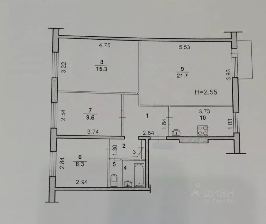 4-к кв. Волгоградская область, Волжский Оломоуцкая ул., 27 (71.4 м) - Фото 1