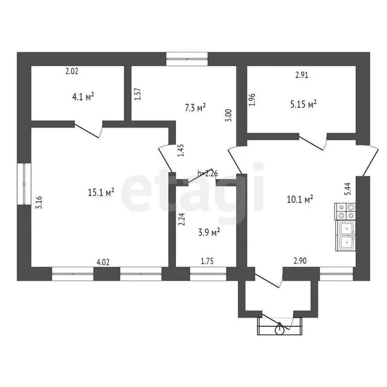Дом в Тамбов, улица Чкалова (56.6 м) - Фото 2