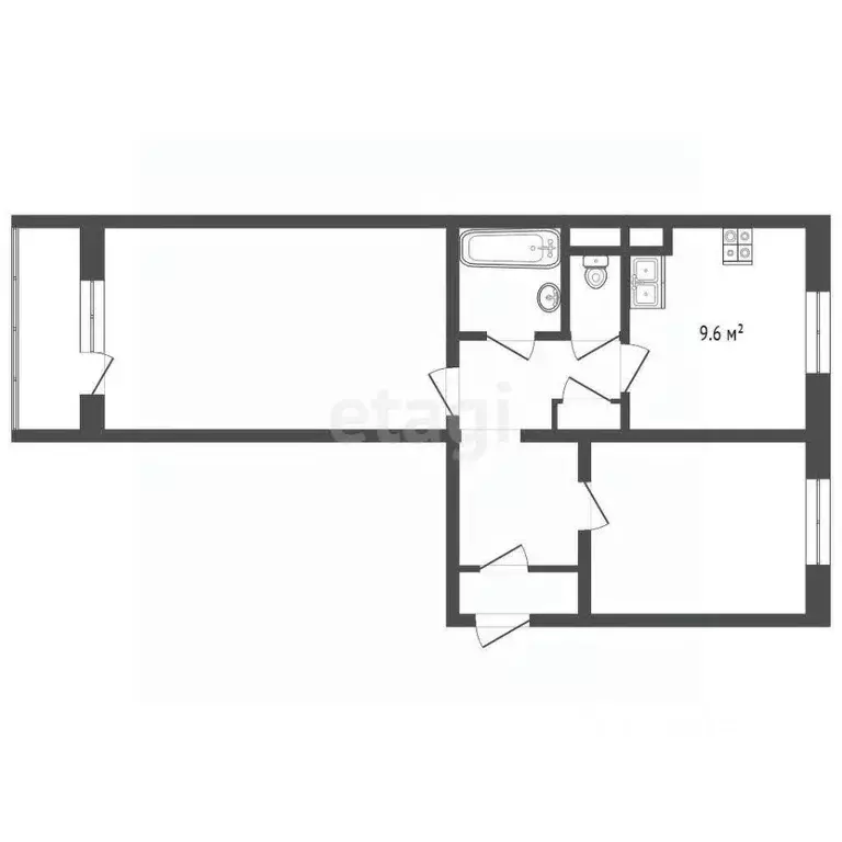2-к кв. Ямало-Ненецкий АО, Муравленко ул. Муравленко, 31 (51.5 м) - Фото 2
