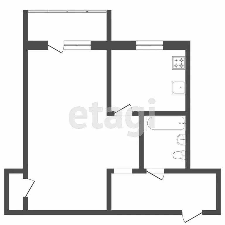 1-комнатная квартира: Тюмень, Рижская улица, 70 (32.2 м) - Фото 1