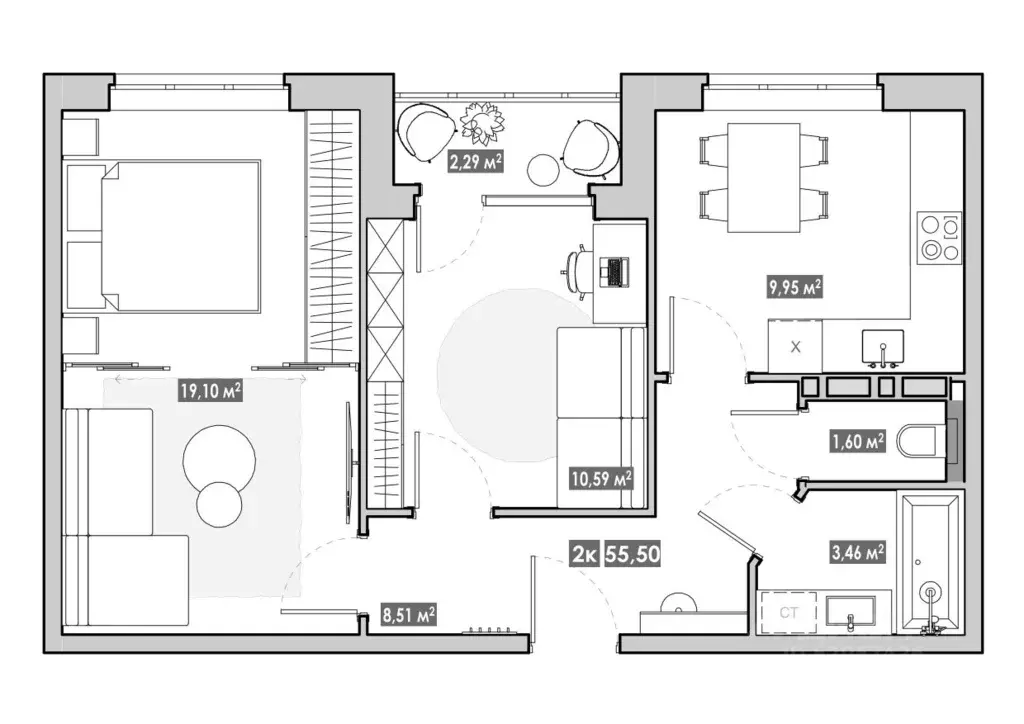 2-к кв. Приморский край, Артем  (55.5 м) - Фото 1