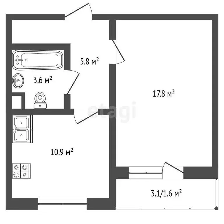 1-комнатная квартира: Москва, улица Генерала Белова, 28к1 (38.1 м) - Фото 0