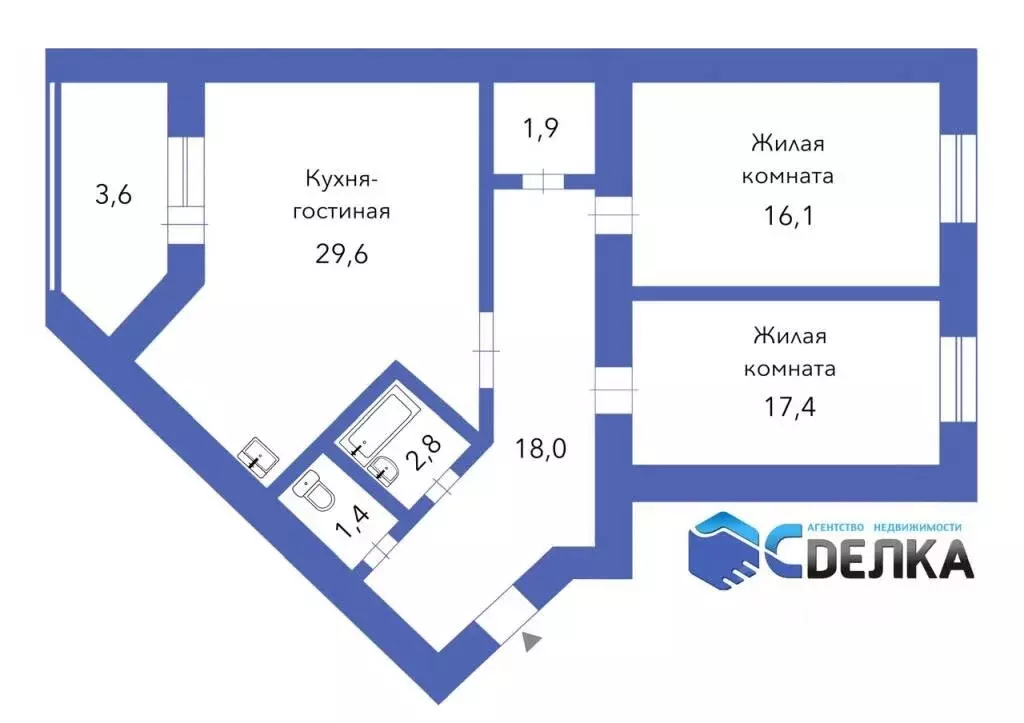 3-к кв. Амурская область, Благовещенск Игнатьевское ш., 12/6 (90.8 м) - Фото 2