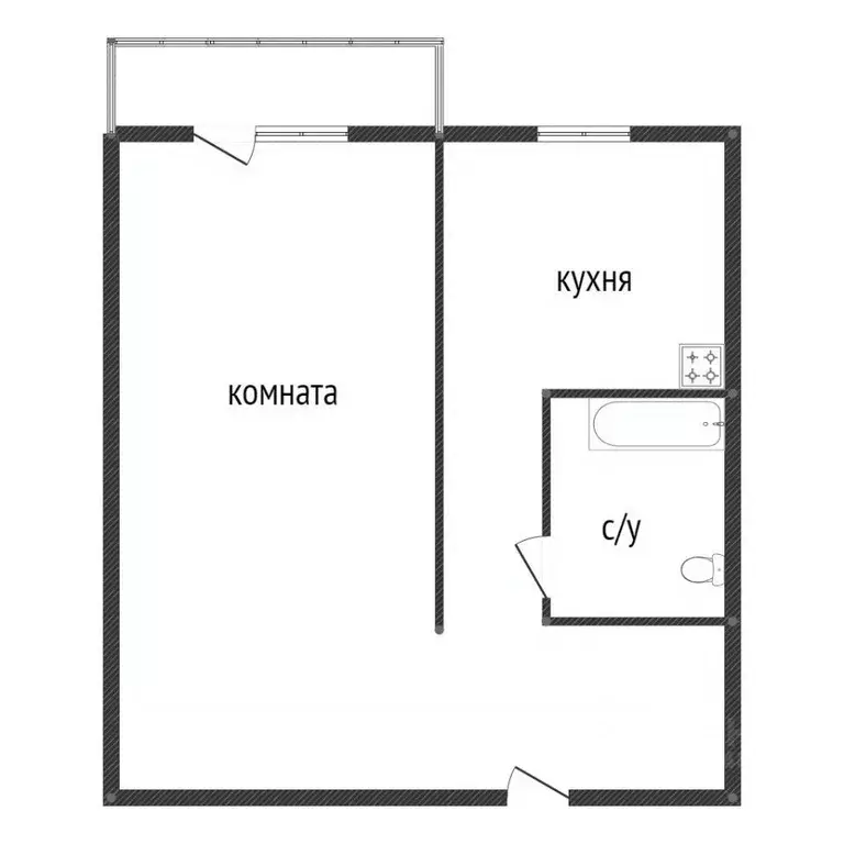 1-к кв. Пермский край, Пермь Томская ул., 34 (31.0 м) - Фото 2