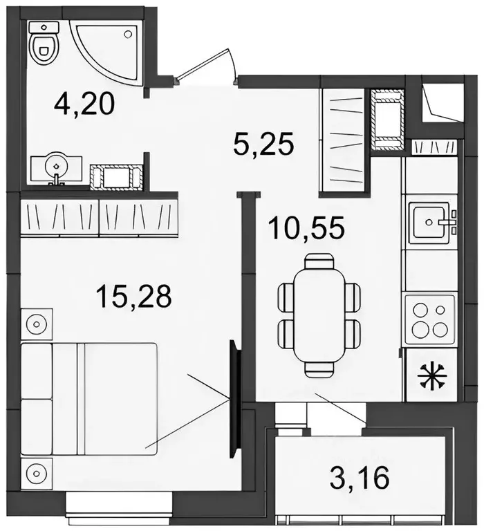 1-к кв. Санкт-Петербург ул. Федора Котанова, 5к1 (34.0 м) - Фото 2