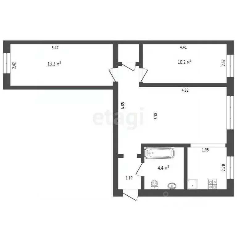 2-к кв. Тюменская область, Тюмень Профсоюзная ул., 5 (54.6 м) - Фото 2