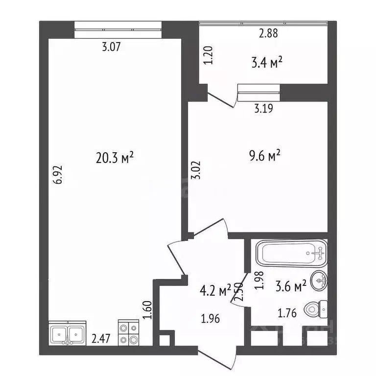 2-к кв. Москва Тагильская ул., 4А (39.4 м) - Фото 1