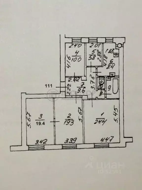 5-к кв. Москва Преображенская ул., 5/7 (103.6 м) - Фото 2
