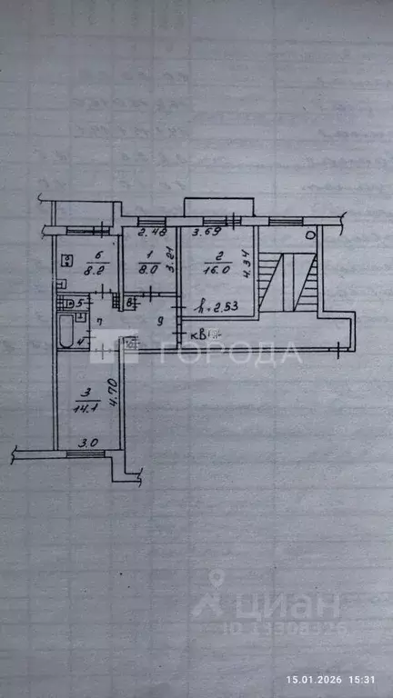 3-к кв. Иркутская область, Братск Гидростроитель жилрайон, ул. ... - Фото 2