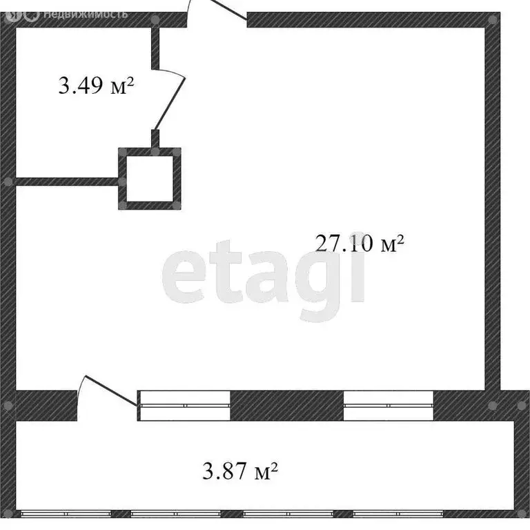 1-комнатная квартира: Череповец, улица Ветеранов, 3 (32.2 м) - Фото 0