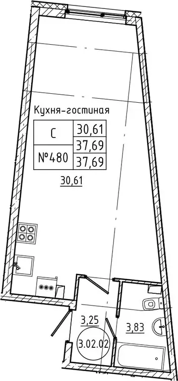 Студия Ленинградская область, Мурино Всеволожский район, ул. ... - Фото 1