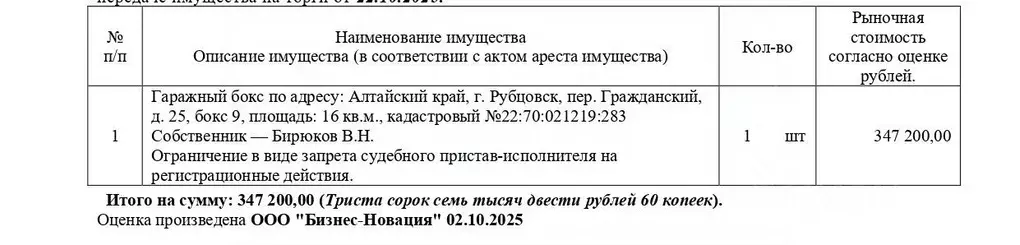 Гараж в Алтайский край, Рубцовск Гражданский пер., 25 (16 м) - Фото 1