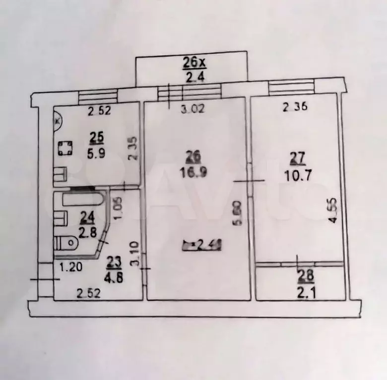 2-к. квартира, 43 м, 2/5 эт. - Фото 0