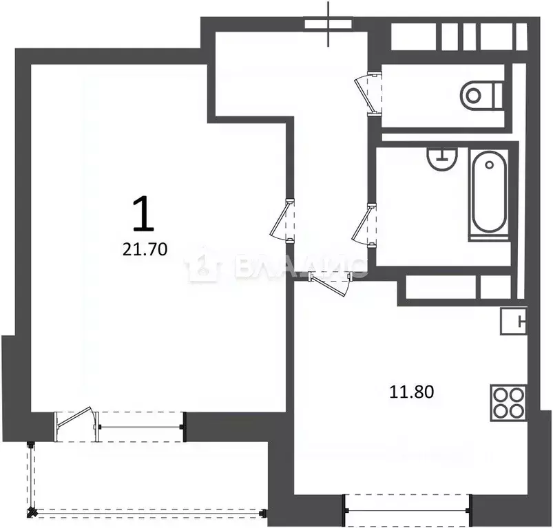 Студия Москва Балаклавский просп., 17 (45.8 м) - Фото 2