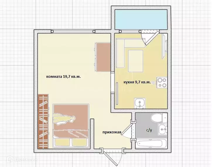 Продаётся 1-к квартира, 34.7 м - Фото 1