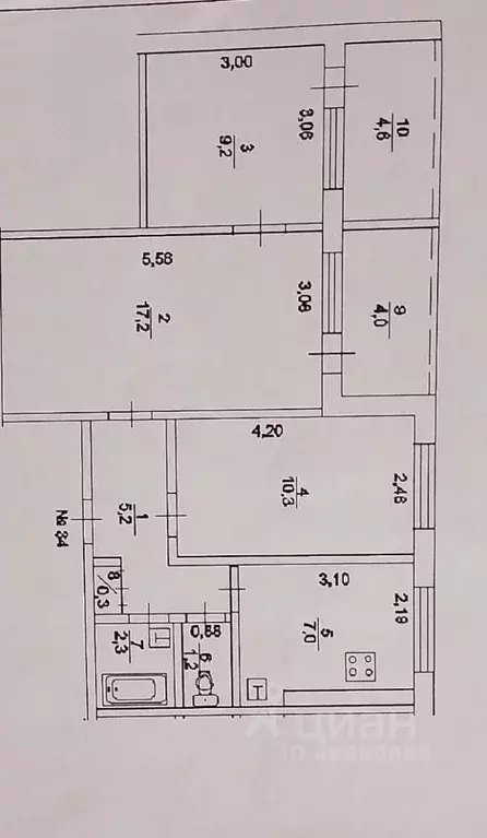 3-к кв. Башкортостан, Уфа Кольцевая ул., 170/1 (52.7 м) - Фото 1